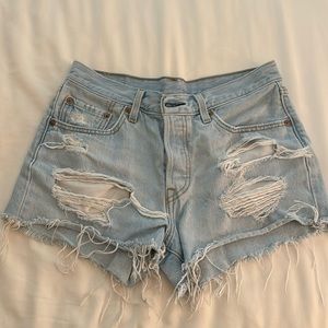 Levi Jean shorts, Style 501, size 27, medium wash